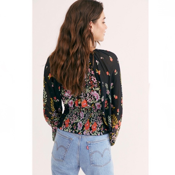 Free People Black Floral Blouse - Picture 5 of 10